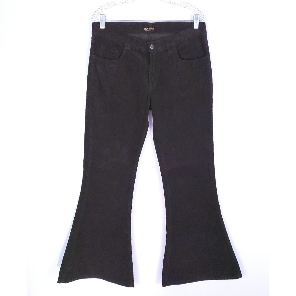 Run & Fly Women Pant Flare Cotton Size 32S (32x31) - made in England - NWT